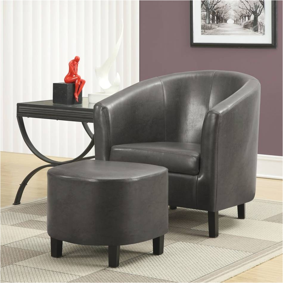 modern greyaccent chair with ottoman