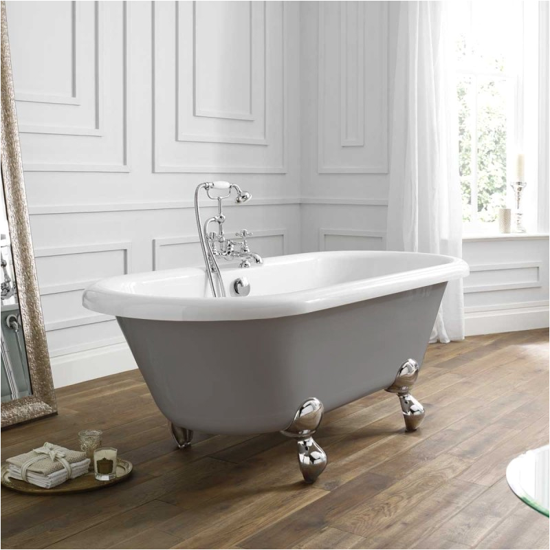 april skipton double ended freestanding bath in dove grey