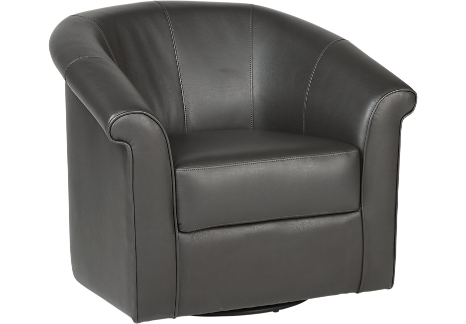 High Back Swivel Accent Chair Benning Charcoal Swivel Chair Chairs Black