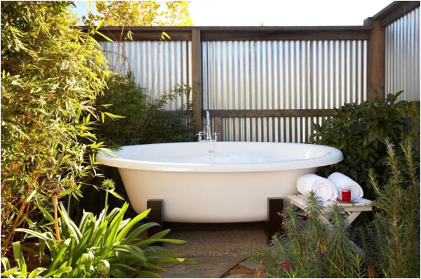 outdoor bathroom close to nature