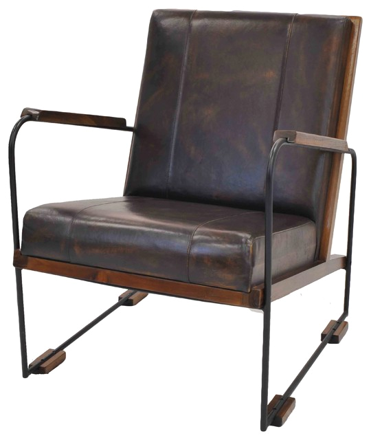 Industrial Leather Accent Chair Denka Leather Accent Chair Light Brown Industrial