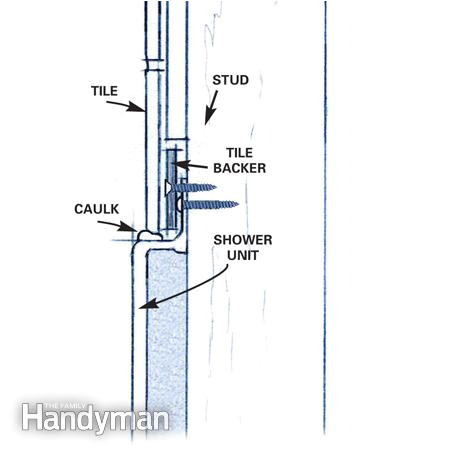 how to tile over shower wall surround flange