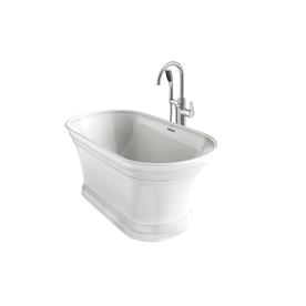 Jacuzzi 59 In White Acrylic Oval Center Drain Freestanding Bathtub Jacuzzi Lyndsay 59 In White Acrylic Oval Center Drain