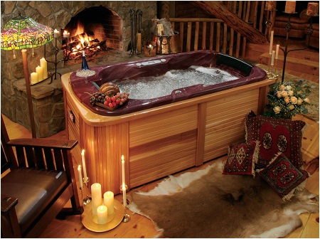 decorate a hot tub