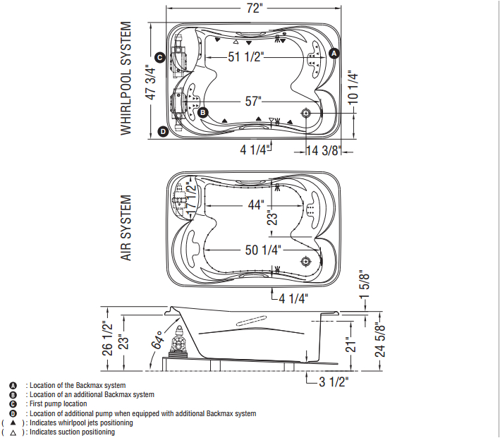 jacuzzi tub dimensions