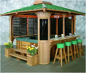 China Hot Sale Fashionable Hot Tub Outdoor Wood Gazebo SR892