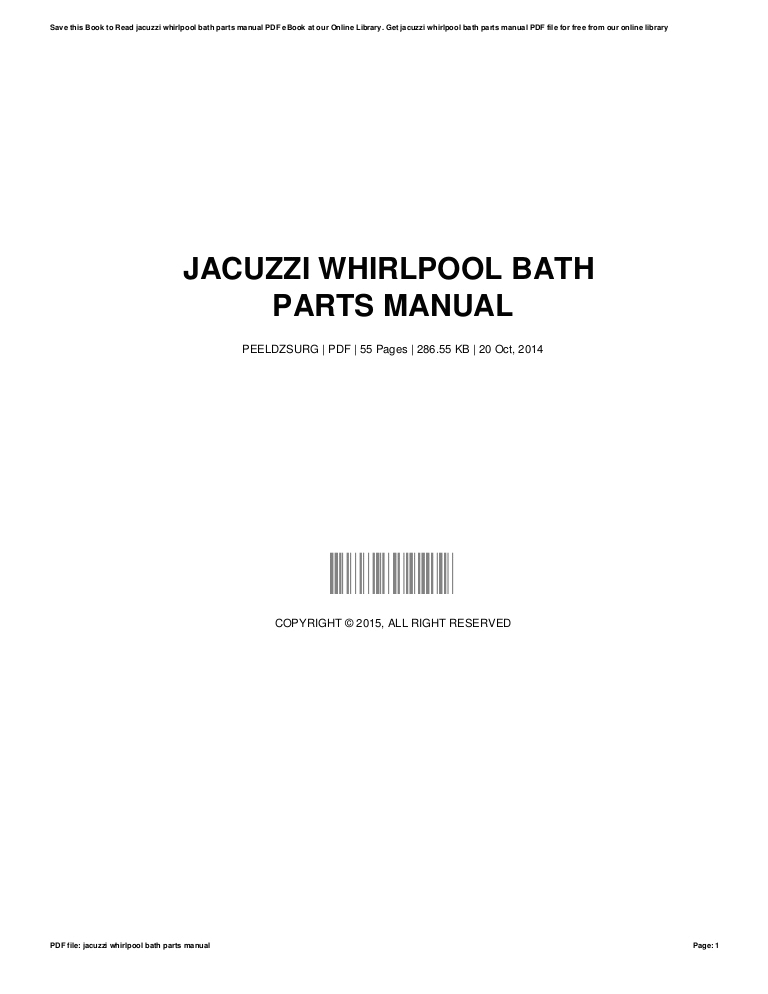 jacuzzi whirlpoolbathpartsmanual