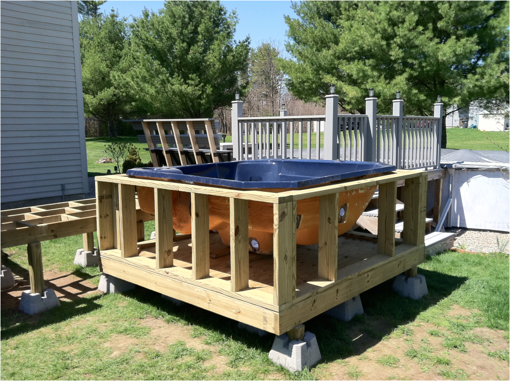 hot tub walls and walkway supports