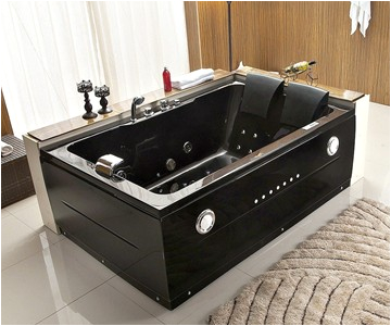 Jetted Bathtub for 2 2 Person Black Jacuzzi