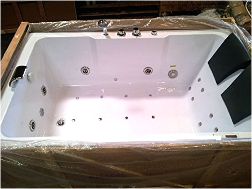 Jetted Bathtub for 2 2 Two Person Indoor Whirlpool Massage Hydrotherapy White