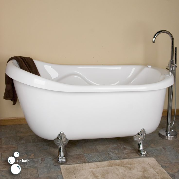 Jetted Clawfoot Bathtub 67" Anelle Acrylic Clawfoot Slipper Whirlpool Bath Tub