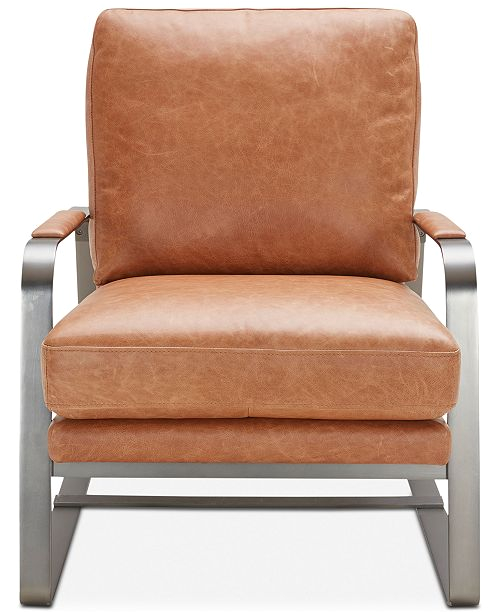 Jollene Leather Accent Chair Furniture Jollene Leather Accent Chair & Reviews