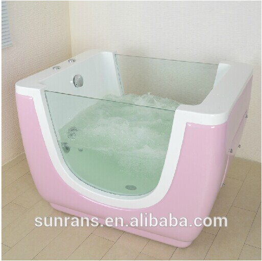 hot sale freestanding side glass bathtub for standing baby bath tub