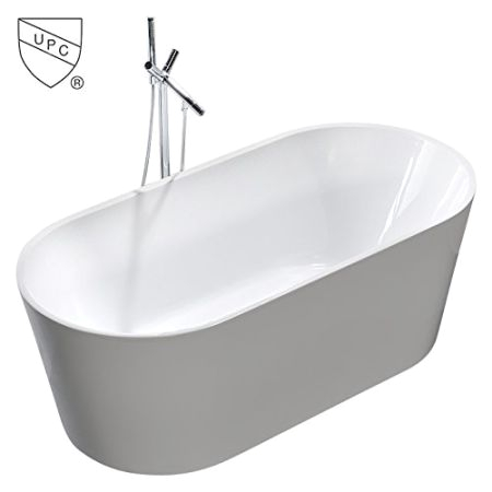 kiva rhyme 59 freestanding bathtub 100 pure acrylic soaking bath tub for bathroom cupc certified high glossy white model hs allure mini FwqpDKbNUYvL