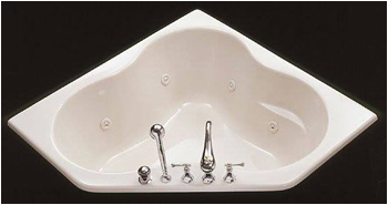 Kohler K 1154 HC 0 Proflex 4 5 Foot Corner Jetted Tub With Center Drain White Faucet and Accessories Not Included