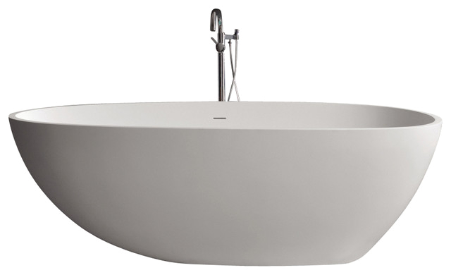 ADM Matte White Stand Alone Resin Bathtub contemporary bathtubs