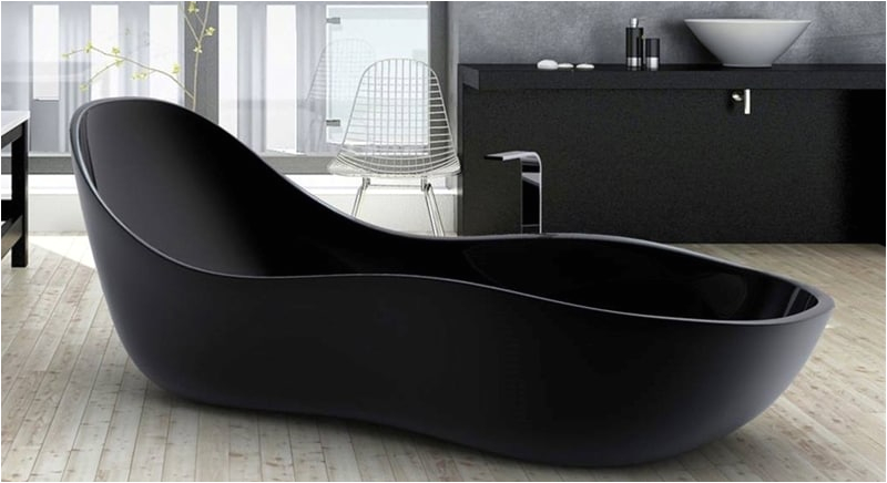 black bathtubs for modern bathroom ideas with freestanding installation