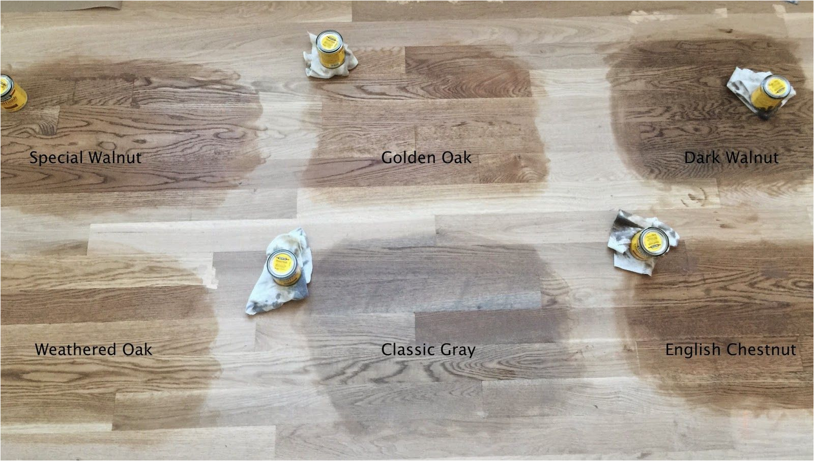 Light Gray Stained Wood Floors Minwax Floor Stain Test On Red Oak Floors In Natural Light