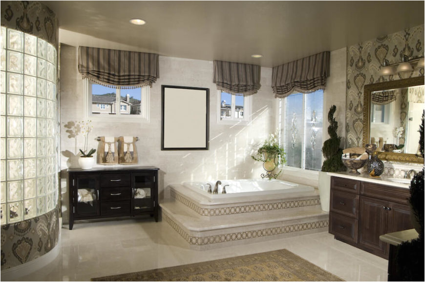 Luxury Corner Bathtubs 40 Master Bathroom Window Ideas