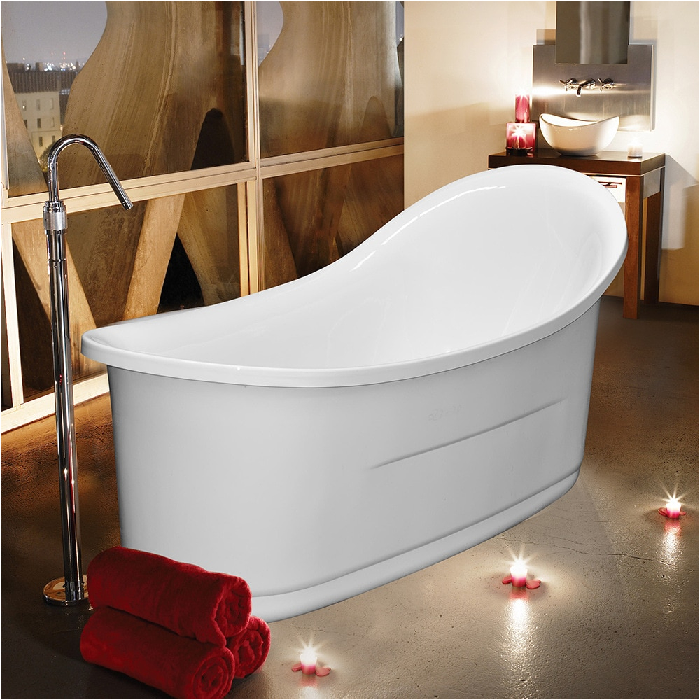 Luxury Freestanding Bathtubs 1740mm Freestanding Slipper Bath Tub Double Ended Roll top