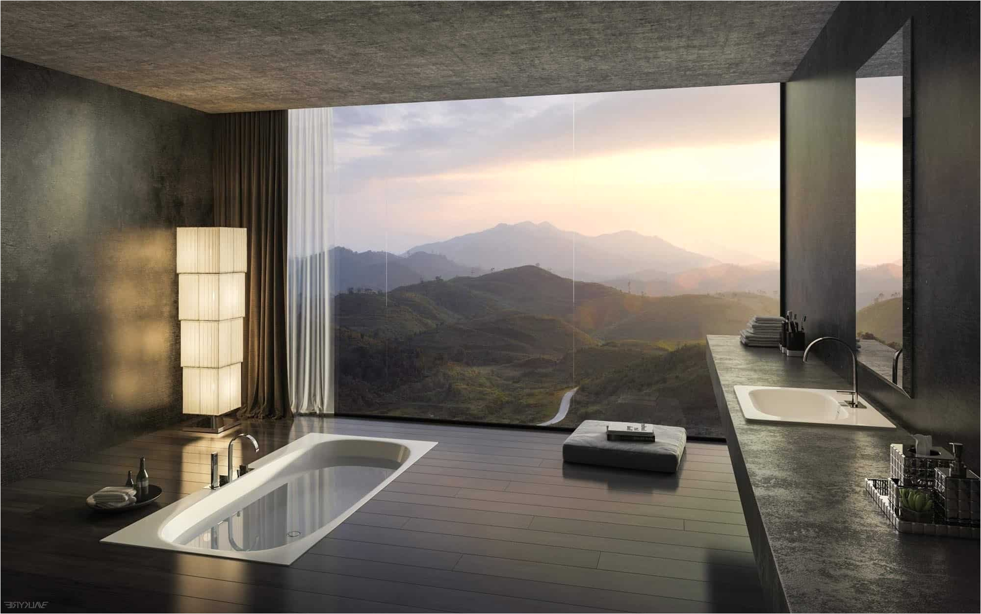 stunning luxury bathrooms with views
