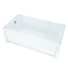 pw town 6032ifs white acrylic soaker tub with integrated flange and skirt with right hand drain