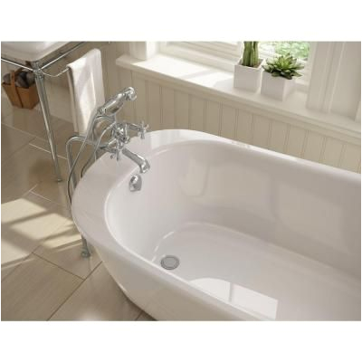 Maax Sax Freestanding Bathtub Maax Sax 60 In Fiberglass Reversible Drain Non Whirlpool