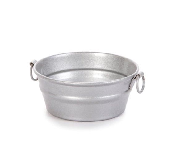 mini wash tub small metal washtub silver