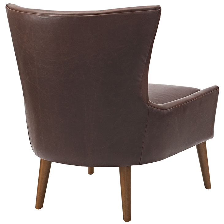 journal mid century modern leather accent chair