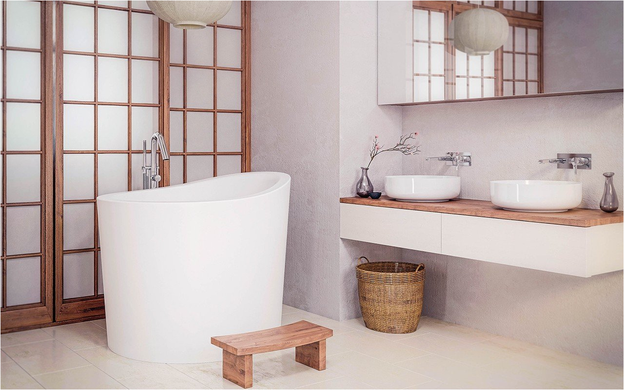 aquatica true ofuro mini freestanding stone japanese soaking bathtub