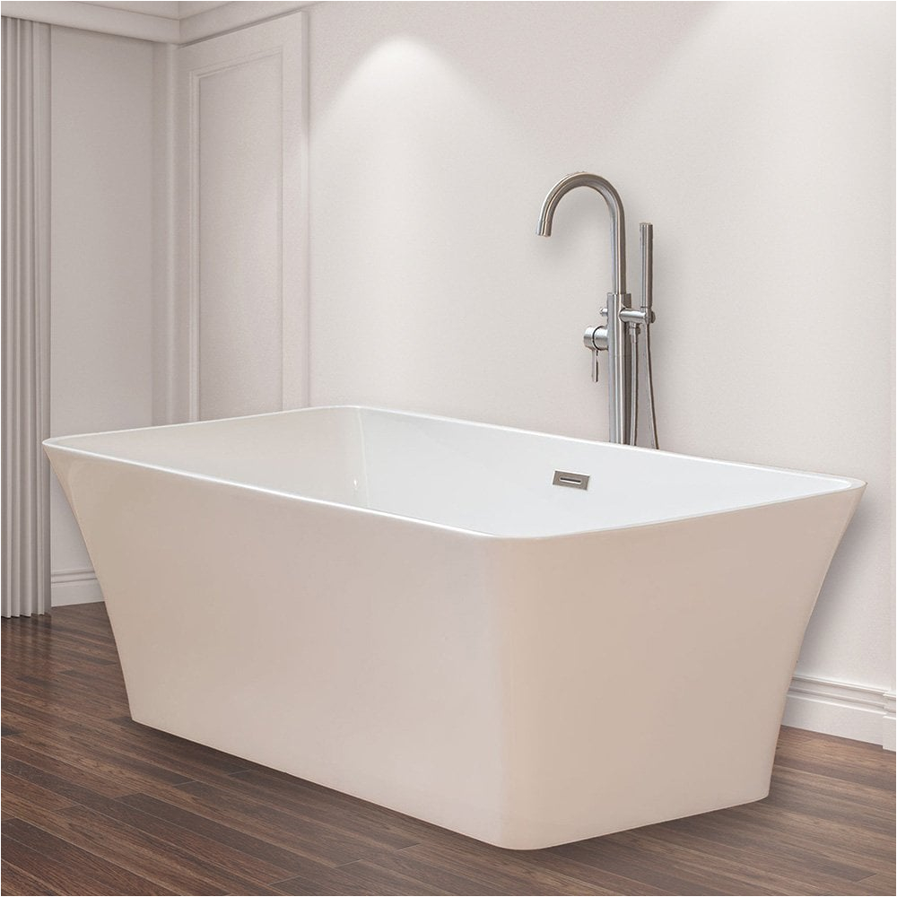 WoodbridgeBath Woodbridge Modern Bathroom Glossy Acrylic Slipper Freestanding Bathtub