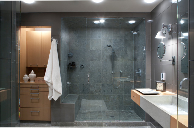 huron modern high rise apartment contemporary bathroom chicago