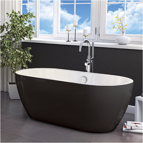 synergy san marlo black 1655 x 750 freestanding bath
