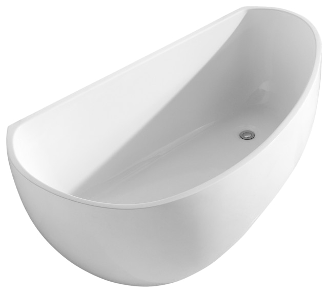 Deslin Modern Acrylic Freestanding Soaking Tub White 67 modern bathtubs