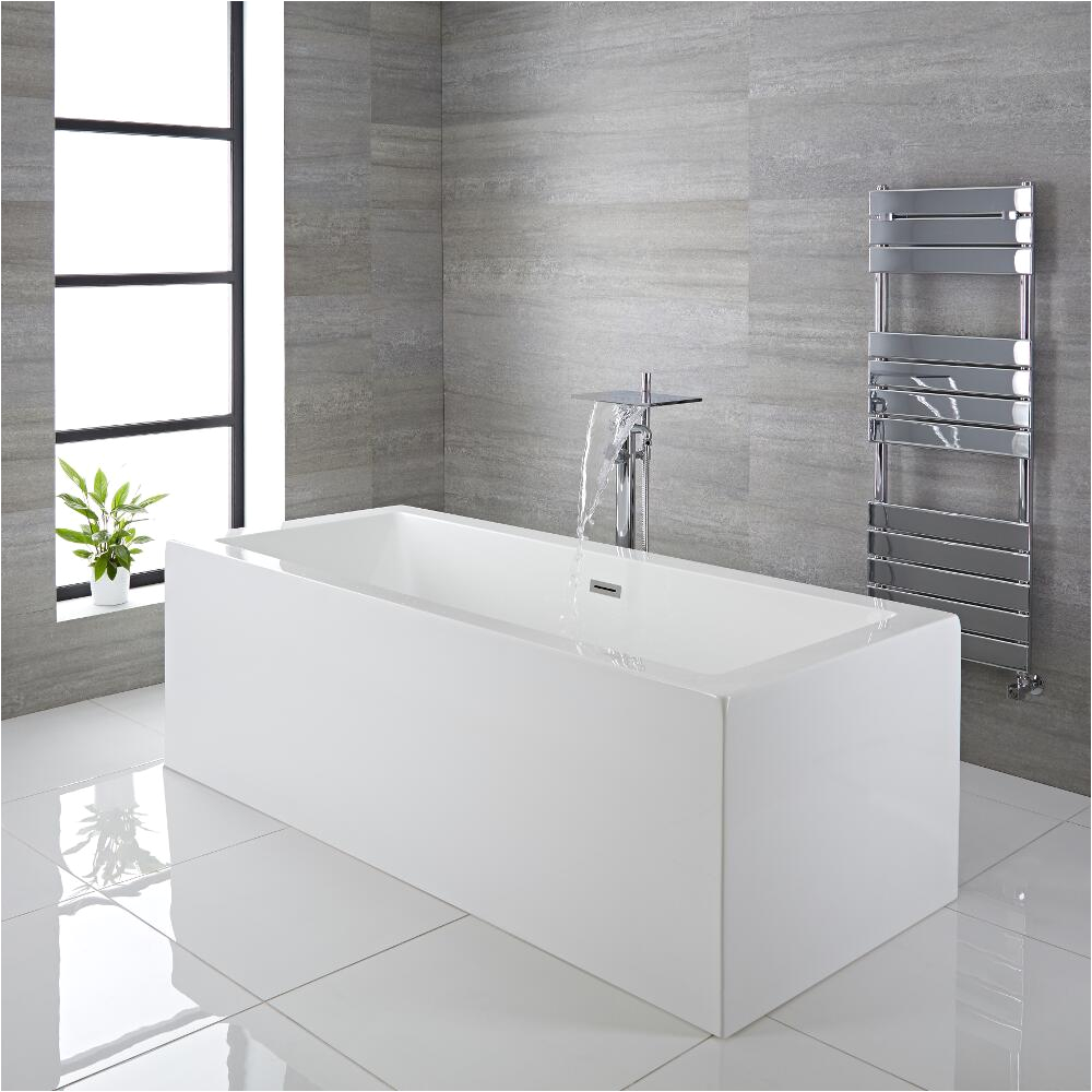 milano westby white modern square double ended freestanding bath 1785mm x 790mm