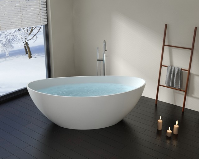 Badeloft UPC Cert Modern Oval Stone Resin Freestanding Bathtub BW 03 L modern bathroom san francisco