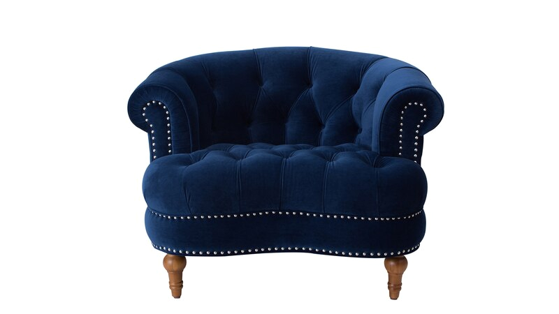 la rosa tufted accent chair navy blue