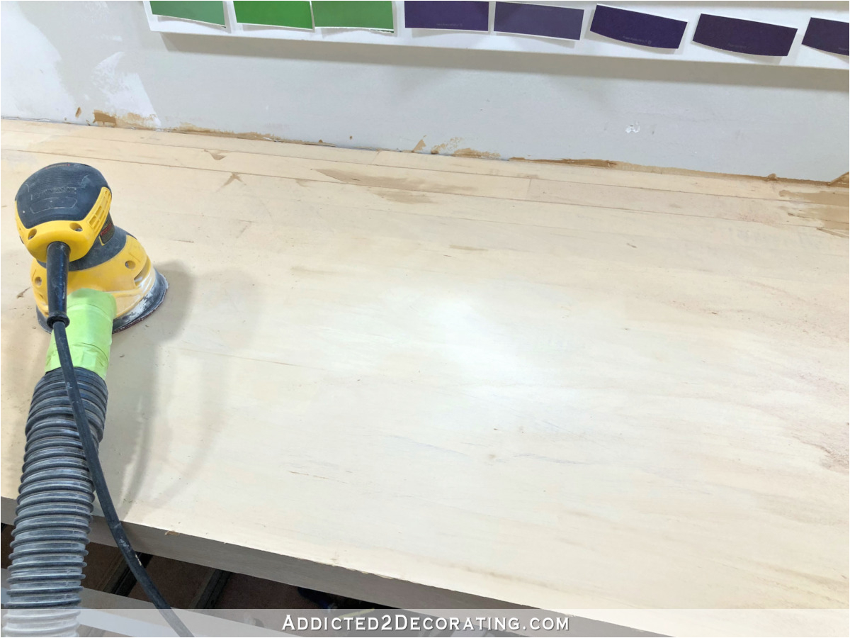 my finished diy butcherblock style countertop made from red oak hardwood flooring
