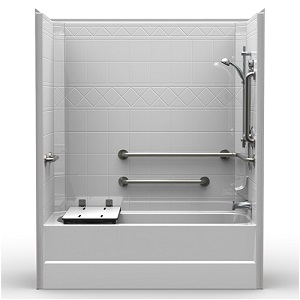 One Piece Bathtub and Surround Ada Tub Shower Bination 60×32 E Piece Ada Tub with