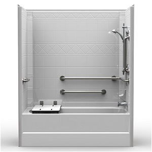 1293 60x32 one piece ada tub with wall surround kit