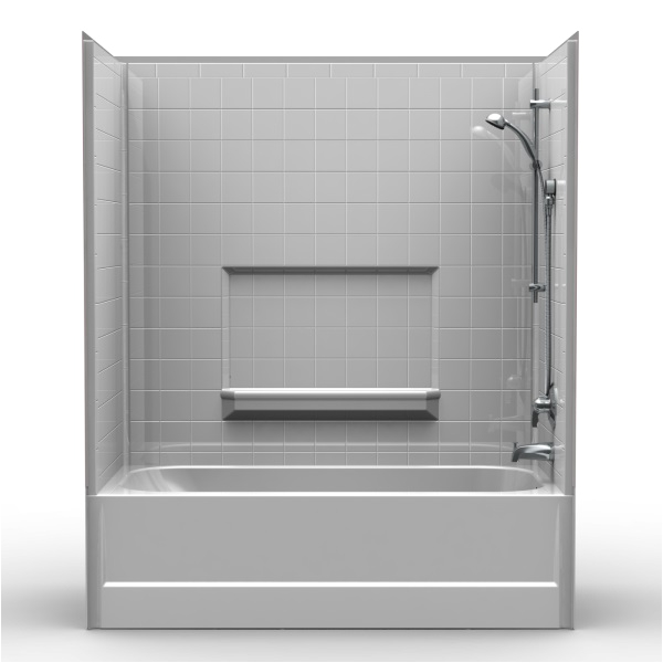 2038 60x30 one piece tub with wall surround kit