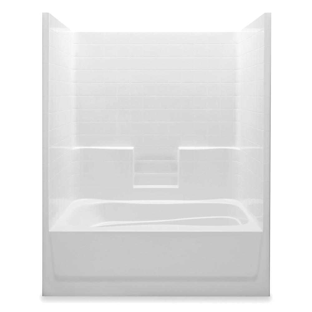 One Piece Bathtubs Aquatic Everyday 60 In X 42 In X 74 In Right Drain 1