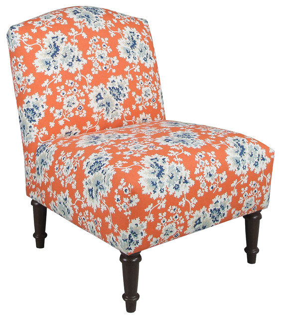 Orange and Blue Accent Chair Clark Armless Chair orange Blue Contemporary