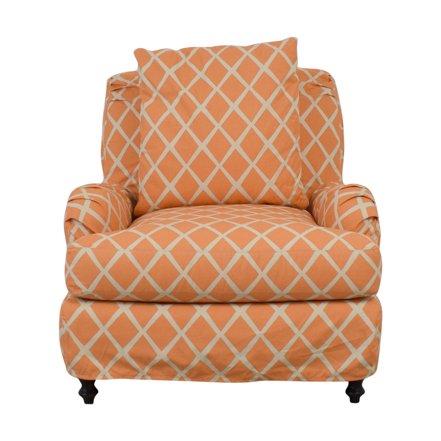 lee industries lee industries orange and white accent chair