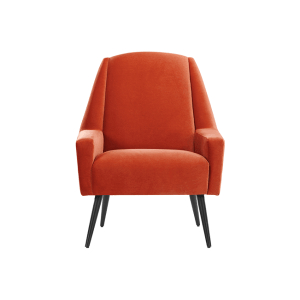 roco accent chair retro orange velvet 5