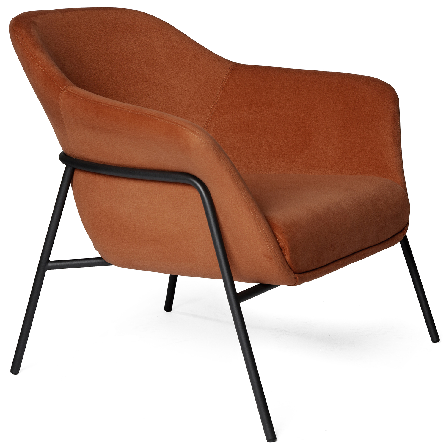 Orange Velvet Accent Chair Modern Accent Chair orange Velvet Black Frame