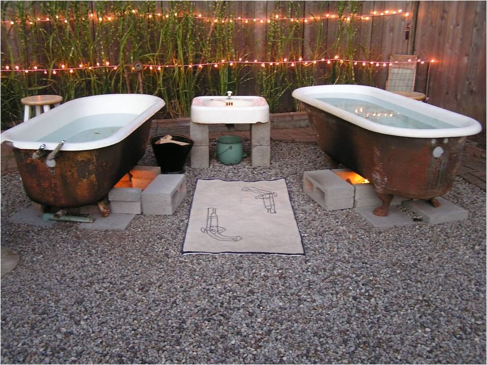 Outdoor Bathtub Heated by Fire This is What A Friend Of Greg S Did with their Backyard