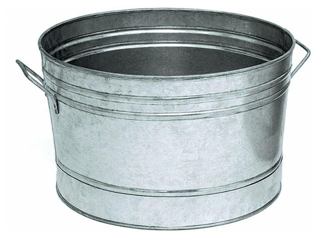 Round Galvanized Steel Planter Tub traditional utility tubs