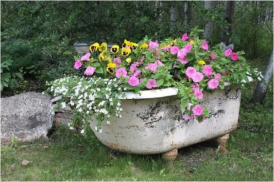 Outdoor Bathtub Planter Unique Planters for Economic Gardening Small Garden Ideas