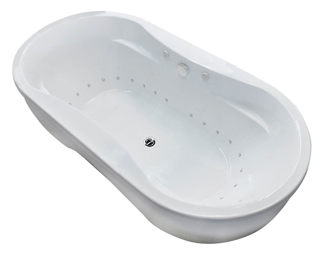 monet oval freestanding jetted bathtub with center drain air 34x71 contemporary bathtubs